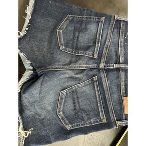 American Eagle Jean Shorts Cut Offs Super Stretch Dark Wash Size 4 Women's Y2K
